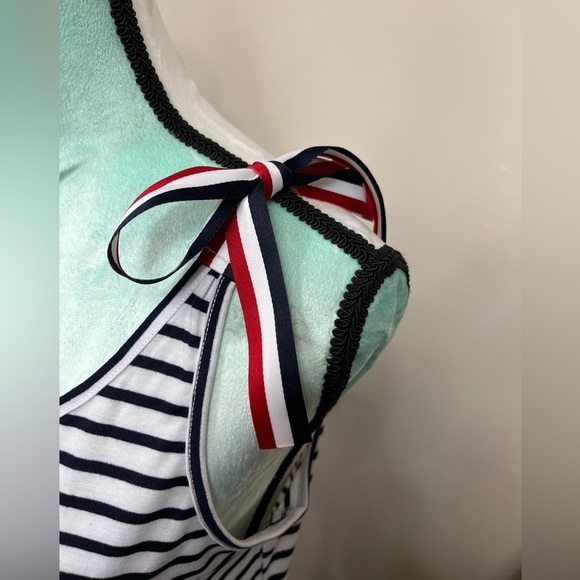 Nwt Women’s Striped Print Sleeveless Maxi Dress With Slit - Picture 4 of 11